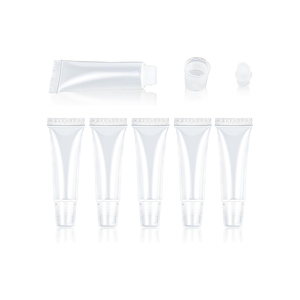 Tube transparent pas cher en plastique souple personnalisé pour emballage cosmétique de brillant à lèvres – Blanc - Product Image 1