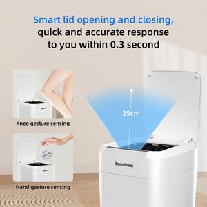 Cubo de basura inteligente de 17L con sellado automático y bolsa de basura intercambiable, sensor de movimiento, tapa eléctrica sin olor. - Product Image 5