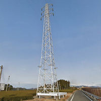 Tour de transmission autoportante de 25 mètres, 11 kV, en treillis d'acier, pour ligne électrique