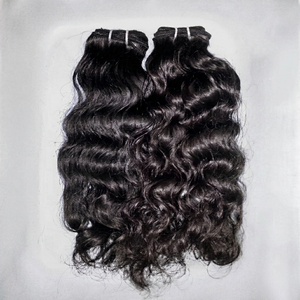 Extensions de cheveux humains vierges indiens Remy à 100 %, provenant du Tamil Nadu, ondulation naturelle profonde, 100 g, double trame machine - Product Image 1
