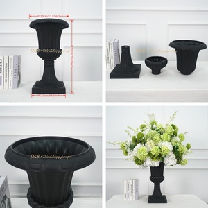 Ensemble de piédestaux colonnes romaines noires élégantes, design classique pour la décoration florale d'événements de mariage, vente en gros - Product Image 2