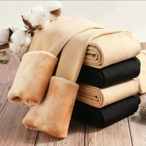 Leggings en velours épais pour femmes, chauds et doublés polaire, couleur anthracite, élastiques, pour l'hiver, vente en gros - Product Image 3