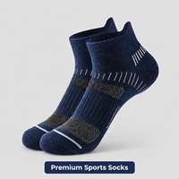 Chaussettes de sport durables à compression avec soutien de la voûte plantaire, design personnalisé, tricotées, rembourrées, pour la course, basses, unisexes