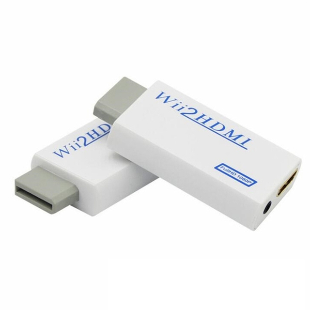 Brand New Full HD 1080P White ABS Material Wii to -compatible Converter Adapter PC HDTV Monitor Display Package