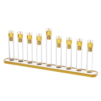 Ménorah personnalisée en acrylique pour Hanouka, porte-bougie juif à neuf lumières, chandelier de Hanouka avec couleur, taille et design hébreu personnalisés