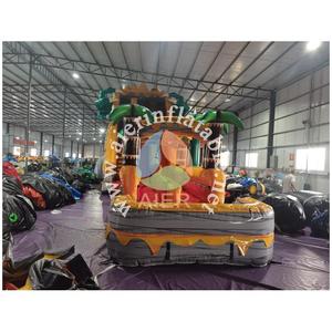 Toboggan aquatique Dinosaure, Toboggan aquatique Palm Tree, Toboggan aquatique T-Rex Paw, Toboggan aquatique double voie pour jardin - Product Image 4