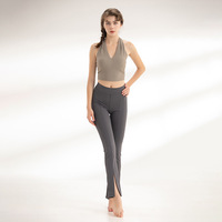 Ensemble deux pièces pour femmes, soutien-gorge de sport sans couture à col en V, short de yoga et de fitness, séchage rapide, respirant, en spandex/nylon avec cordon de serrage