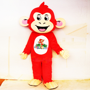 Mascotte fabricant quantité minimale <span class=keywords><strong>de</strong></span> commande 1PC personnalisé Halloween noël <span class=keywords><strong>Jungle</strong></span> Animal rouge singe dessin animé personnage marque mascotte Costume pour les ventes - Product Image 3