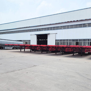 Used Flat Bed Truck 3 Axle 40 Feet 40ft Container Flatbed Semi <strong>Trailer</strong> for Sale - Product Image 3