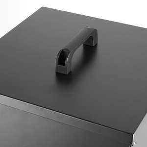 Scatola Pellet con ruote e tappo serbatoio rivestimento nero scatola di stoccaggio in acciaio per Pellet di legno - Product Image 3