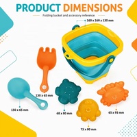 Ensemble de seaux pliables à thème dessin animé pour enfants, jouets de plage et de sable, jouets de bain, jeux de bac à sable, jouets aquatiques d'extérieur pour l'été, vente en gros