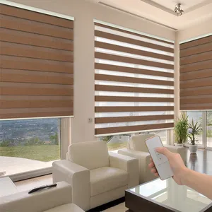 Kunden spezifische fertige Fenster vorhang jalousie Modern Blackout Manual Zebra Blind Curtain Blinds Shades