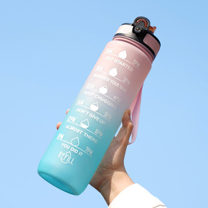 1000ml Big Volume Colorful Frost <strong>Water</strong> <strong>Bottle</strong> with Motivaor Time Maker and <strong>Carrying</strong> <strong>Strap</strong> <strong>for</strong> Outdoor - Product Image 4