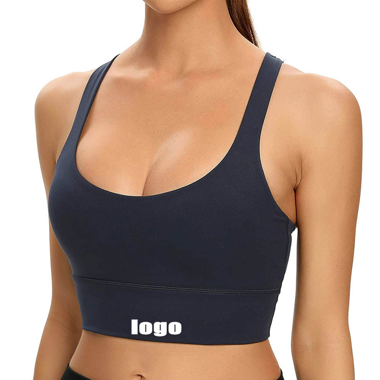 Hot Sale Women Yoga Wear Breathable Quick Dry Fitness Sports Bra 4 Way Stretch Cross Back Workout Crop Top