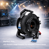 Câble à fibre optique LC-LC TPU blindé tactique 12 cœurs 200m monomode SM G657.A1 avec enrouleur PCD310 et capuchons de protection