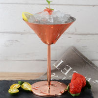 Benutzer definierte hitze beständige Becher Rotwein Martini Glas becher Twisty Tall Stem Edelstahl Schuss Champagner Martini Gläser für Party