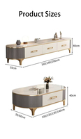 Meuble TV moderne minimaliste en bois avec 3 tiroirs, poignées dorées, pieds écologiques, pour salon et chambre à coucher, compatible écran plat Weili