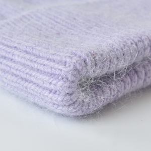 If me-chapeaux tricoté en laine, pour femmes, fourrure naturelle, <span class=keywords><strong>pompon</strong></span> rayé, large manchette, chapeau de Ski, tête de mort, nouveau, hiver - Product Image 5