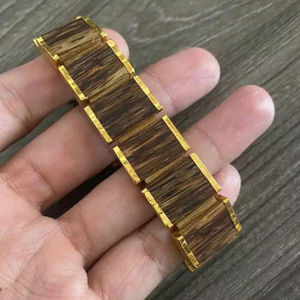 Pulsera de cuentas de madera de agar natural hecha a mano, pulsera elástica de cuentas de madera de oud, joyería budista unisex para meditación - Product Image 1