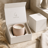 Boîte d'emballage personnalisée pour bougies, boîte cadeau en papier rigide de luxe avec couvercle et insert pour bougies parfumées, fournisseur d'emballages en gros