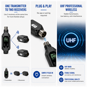 Sistema de Micrófono Inalámbrico Dinámico con Conector XLR UHF JINJUE JU X328 - Ligero y Portátil para Uso en Conferencias, Interiores y Exteriores - Product Image 5