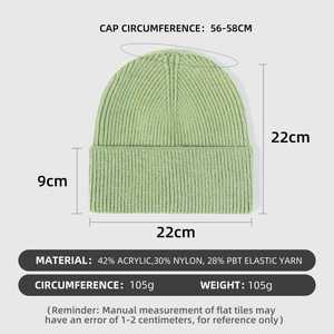 หมวกบีนนี่อะคริลิคธรรมดาทนทานต่อการฉีกขาดสำหรับฤดูหนาวหมวกถักแบบปักลายแบบเรียบง่ายสีพื้นอบอุ่นสำหรับทั้งผู้หญิงและผู้ชายและผู้หญิง - Product Image 2