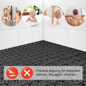 Tapis de sol souple et antidérapant pour épissage de carreaux, étanche, pour piscine, douche, bain, puzzle en PVC - Product Image 5