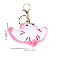 Porte-clés en peluche rayon manta fait main au crochet, en tissu tricoté en coton, motif animaux marins Kawaii, cadeau marin 3D pour femme