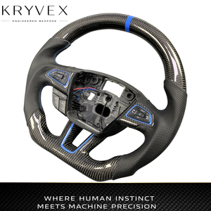 Volante Calefactable Personalizado de Cuero y Fibra de Carbono Kryvex para <span class=keywords><strong>Raptor</strong></span> y <span class=keywords><strong>Mustang</strong></span> 2023-2025 - Product Image 3