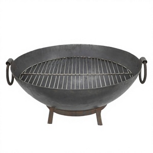 BBQ <b>Fire</b> Pit Cast Iron Round Bowl Garden Display Roasting Kadai Bowl Rustic Metal <b>Fire</b> Pit in Cheap Prices - Product Image 1