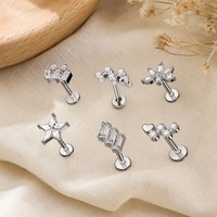 Bijoux de corps HGC plaqué or 18 carats Titano de qualité implantable, piercing d'oreille sans filetage à poussoir 16G 18G, style Punk Gothique Y2K