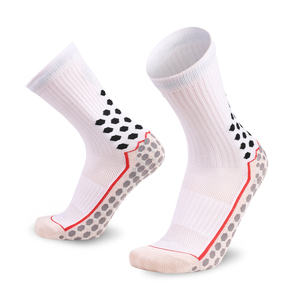 Gran oferta logotipo personalizado transpirable Terry Grip Crew calcetines flocado Grip calcetines flocado antideslizante Crew Grip calcetines con logotipo inferior - Product Image 5