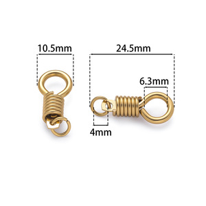Anneau à ressort en acier inoxydable, boucle en forme de huit, couleur or et argent, pour la fabrication de bracelets, composants de bijoux - Product Image 2