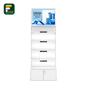 Vitrine d'affichage moderne Cadre en bois Rose Noir Accents Beauté Cosmétiques Vitrine - Product Image 4