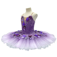 Tutu de ballet professionnel ombré violet pour enfants, costume de ballerine de compétition, variation lilas, La Belle au bois dormant, polyester/rayonne