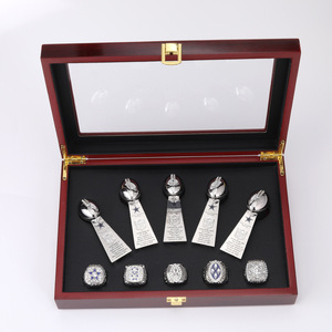 Anillos de Campeonato de los <span class=keywords><strong>Dallas</strong></span> Cowboys de la <span class=keywords><strong>NFL</strong></span>, Juego de 5 Anillos con Incrustaciones de Oro de 18K, Estilo de Anillo de Compromiso y Boda, con Logotipo de Trofeo - Product Image 3