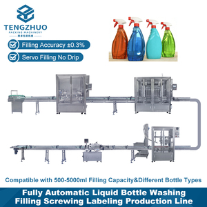 Ligne <span class=keywords><strong>de</strong></span> production automatique à haute productivité pour le lavage, le remplissage, le bouchonnage et l'étiquetage des bouteilles <span class=keywords><strong>de</strong></span> produits <span class=keywords><strong>de</strong></span> nettoyage, prix usine - Product Image 1