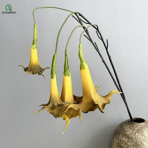 Flor Artificial de Datura Stramonium de PU, 2 Cabezas, Tallo Largo, para Centro de Mesa, Decoración Artesanal para Pascua y Fiestas - Product Image 6