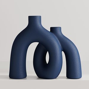 Vase en céramique au design unique pour la décoration de table de jardin moderne <span class=keywords><strong>2023</strong></span>, décoration de mariage, fleurs - Product Image 3