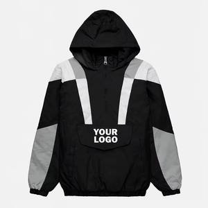 Giacca Unisex con Cappuccio Bicolore, 100% Poliestere, Mezza Zip, Antivento, Casual da Esterno, Pullover con Logo Personalizzato, <span class=keywords><strong>Cappotto</strong></span> alla Moda - Product Image 5