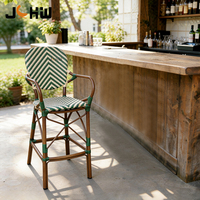 Chaise de bistrot moderne en osier pour terrasse, style bambou, aspect rotin français, tabouret de bar haut, chaises de jardin