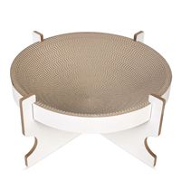 Griffoir pour chat pliable d'intérieur, rond, vertical, en carton ondulé durable, avec griffoir remplaçable