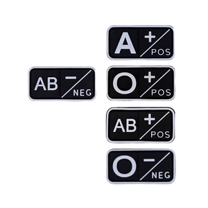 Parche 3D de PVC con grupo sanguíneo, de goma suave, con técnica de impresión para prendas de vestir, insignia con gancho - Disponible para A+, B+, AB+, O+, POS, NEG+ - Product Image 1
