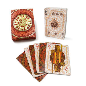 Cartas de Póker Personalizadas con Diseño de Sol Rojo Dorado en Lámina Dorada Premium, Impresión de Logotipo Propio, Caja Especial, Cartas de Juego Mágicas - Product Image 2