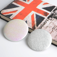 Badges ronds personnalisés en métal imprimé avec motif étoile réfléchissant, durables, avec logo et dimensions sur mesure