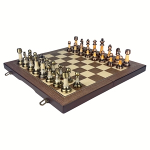 تصميم جديد لعام 2026: مجموعة شطرنج خشبية فاخرة قابلة للطي مقاس 17 بوصة، صديقة للبيئة ومتينة ومصنوعة يدويًا من خشب الجوز/الأبيض - Product Image 2