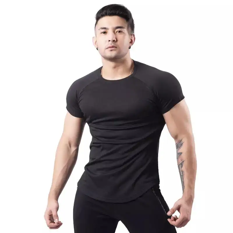 fashion round neck man long sleeve custom t shirt printing blank mens fitness wear men t-shirt