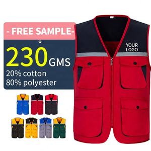 Gilet de travail réfléchissant à poches multiples Gilet de travail multifonctionnel en coton de couleur assortie pour hommes Gilet de travail personnalisé - Product Image 1
