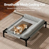 Lit de couchage pliable et durable pour animaux de compagnie, moderne, pour chiens et chats, toutes saisons, résistant à l'humidité, amovible, lavable, surélevé, en coton