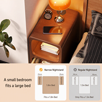 Nouvelle table de chevet en bois massif, extrêmement étroite et minimaliste, étagère de rangement ultra-étroite pour table d'appoint de chambre.